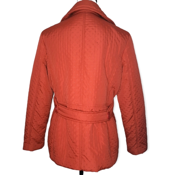 Jones New York Orange Double Breast Coat Medium - Picture 6 of 7
